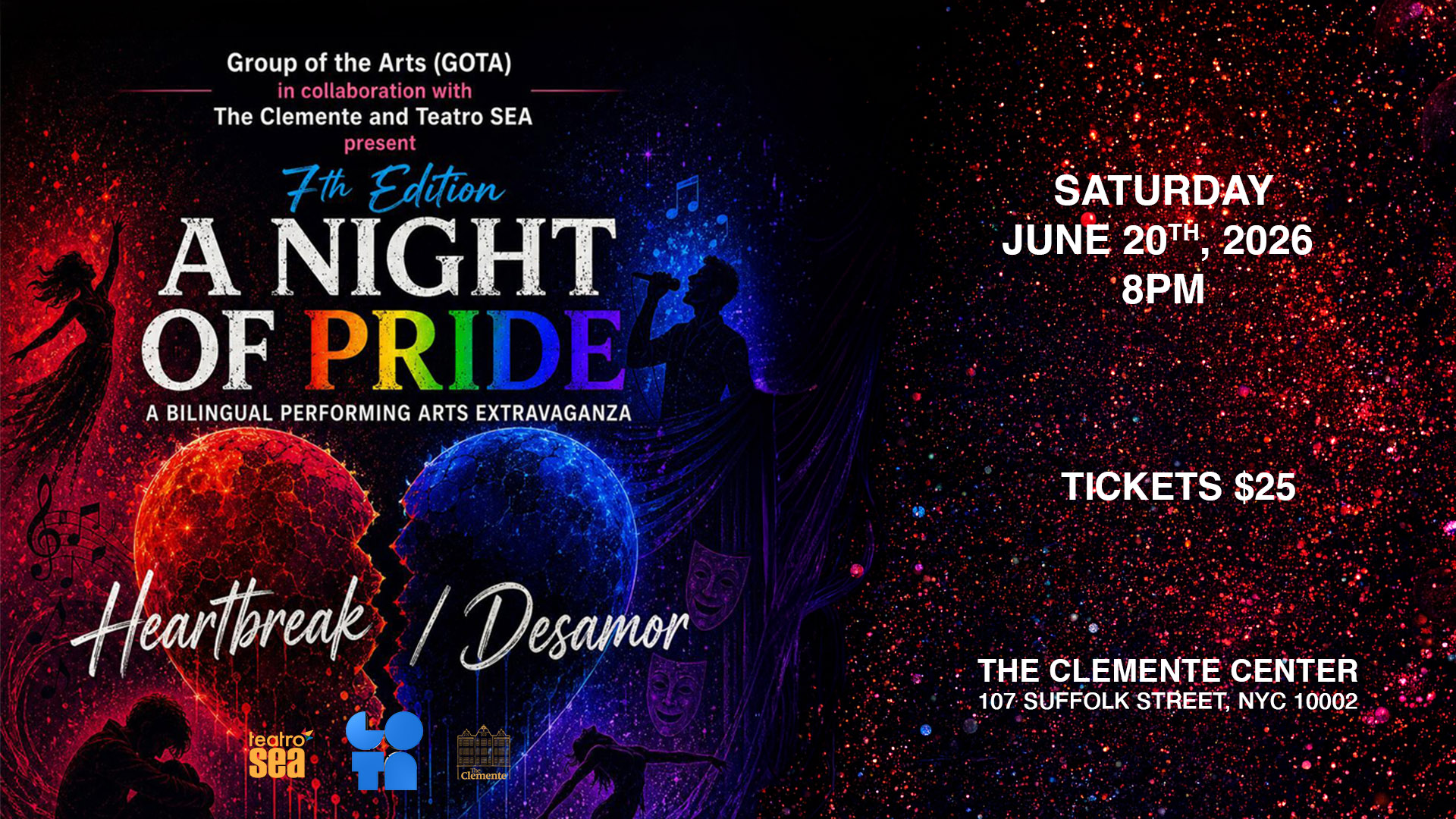 Group of the Arts (GOTA), The Clemente, and Teatro SEA Present the 7th Edition of A Night of Pride